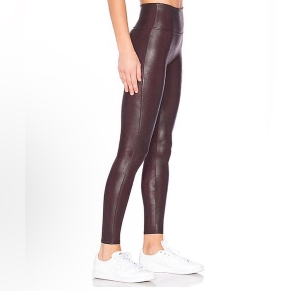 SPANX Pants - Spanx Faux Leather Leggings in Color Wine new without the tag size M